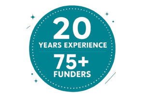 20 years of experience and over 75 funders